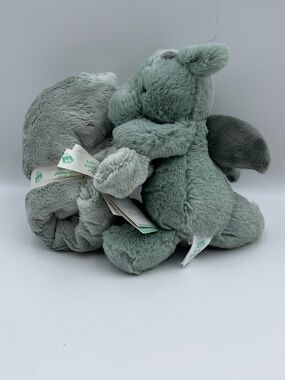 BNWT RARE Jellycat Bashful Dragon Soother Plush green Blankie baby comforter